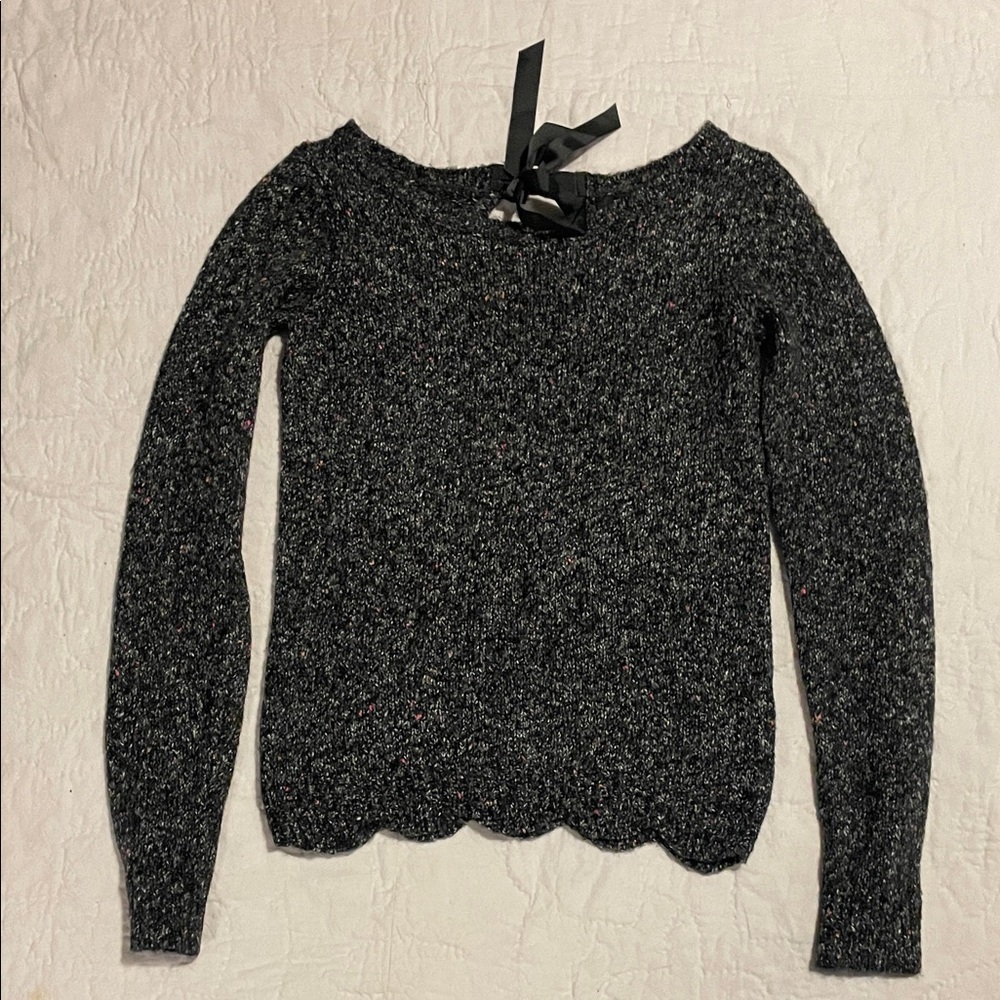 RW&CO. Black Sweater with Ribbon Accent